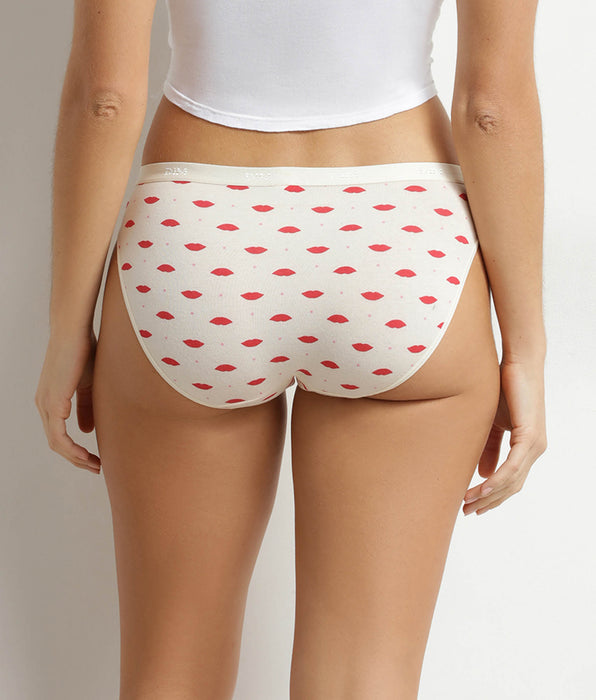 DIM Pack de 5 braguitas de mujer de algodón elástico con estampado de corazones Les Pockets