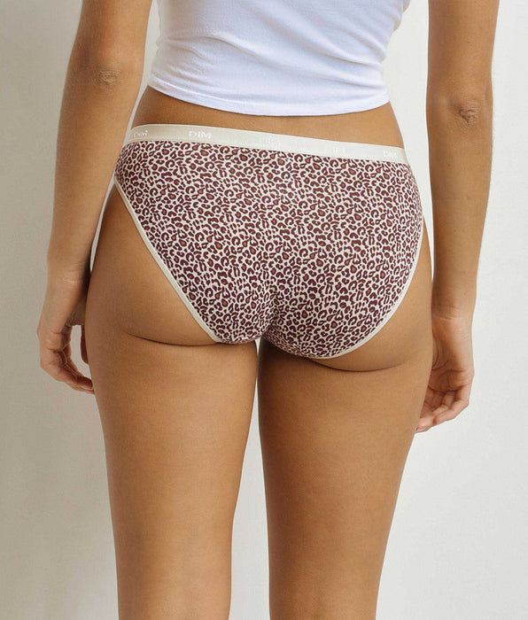 DIM Pack de 3 braguitas de mujer con estampado de leopardo Ecru Beige Les Pockets