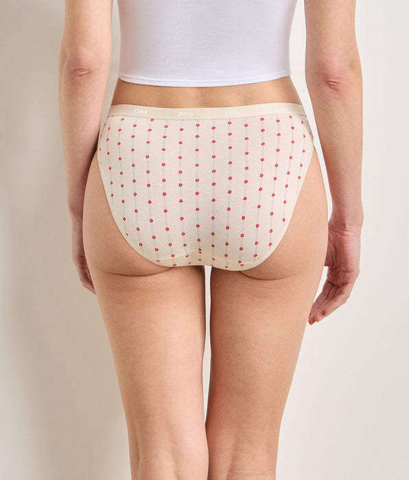 DIM Pack de 5 braguitas Flores suaves Les Pockets Coton