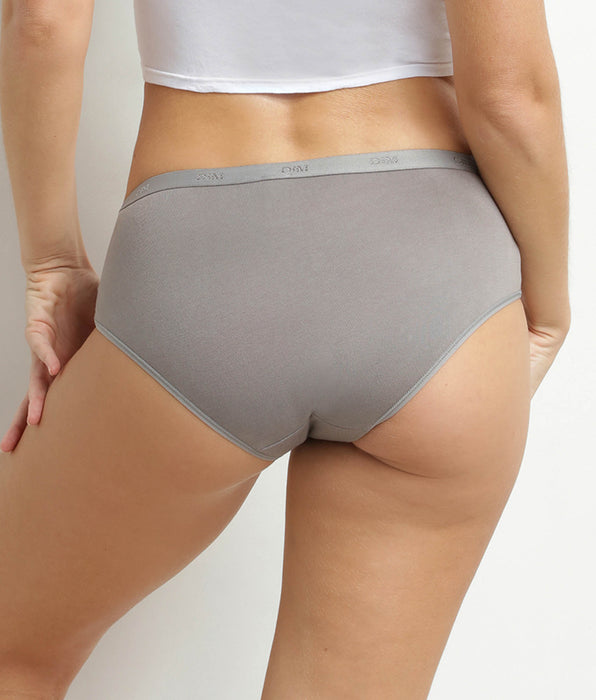 DIM Pack de 5 bóxers de mujer de algodón elástico con mensaje Les Pockets