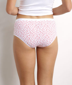Pack de 5 culottes de mujer de algodón elástico con estampado de corazones Les Pockets
