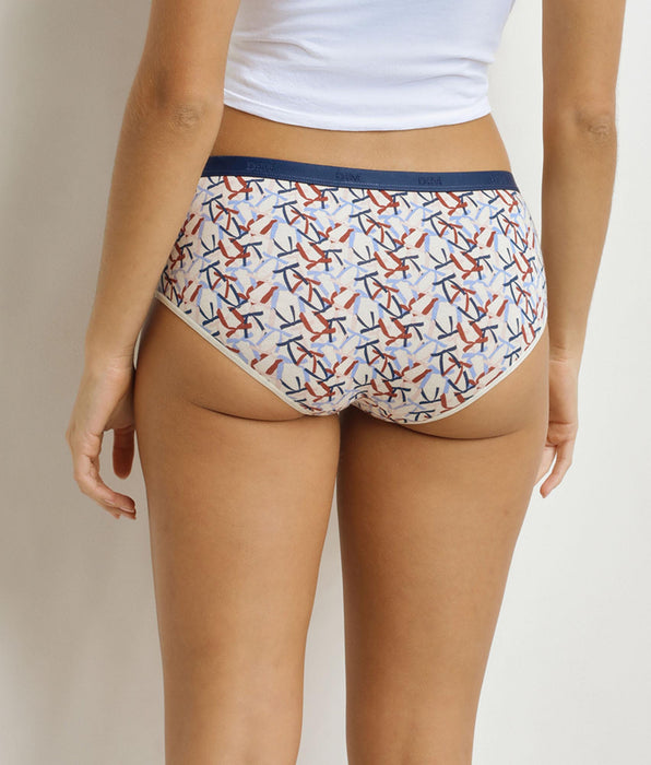 DIM Pack de 5 calzoncillos bóxer de mujer con lazos rojos azules Les bolsillos