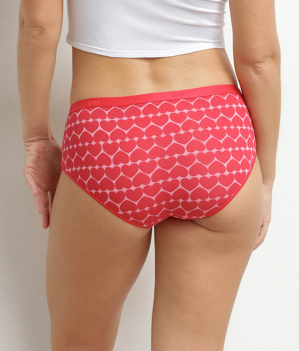 DIM Pack de 5 bóxers de mujer de algodón elástico con estampado de corazones Les Pockets