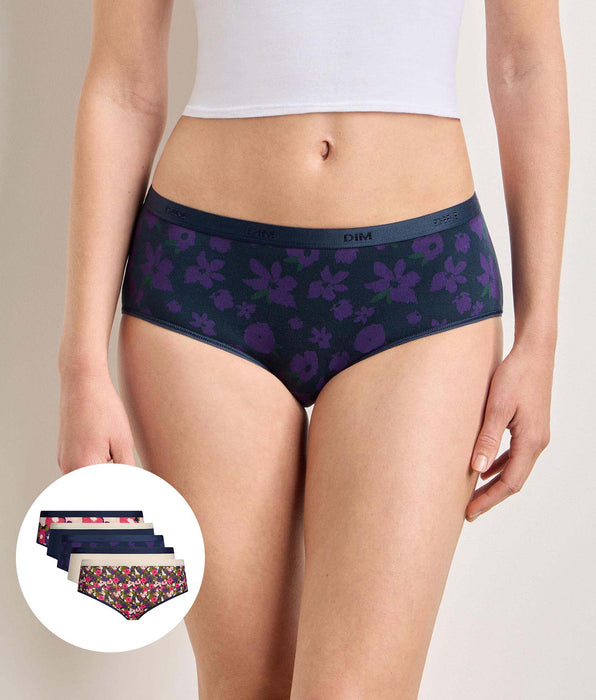 DIM Pack de 5 shortys estallido floral Les Pockets Coton