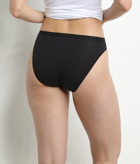DIM Pack de 3 bragas en negro/blanco/gris Les Pockets de algodón