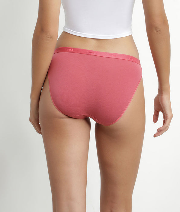 DIM Pack de 3 bragas de mujer de algodón elástico Beige Rosa Gris Les Pockets Ecodim
