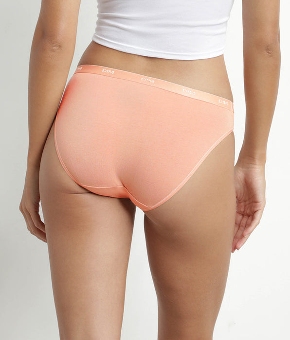 DIM Pack de 3 bragas de algodón elástico naranja Speculos Les Pockets Ecodim