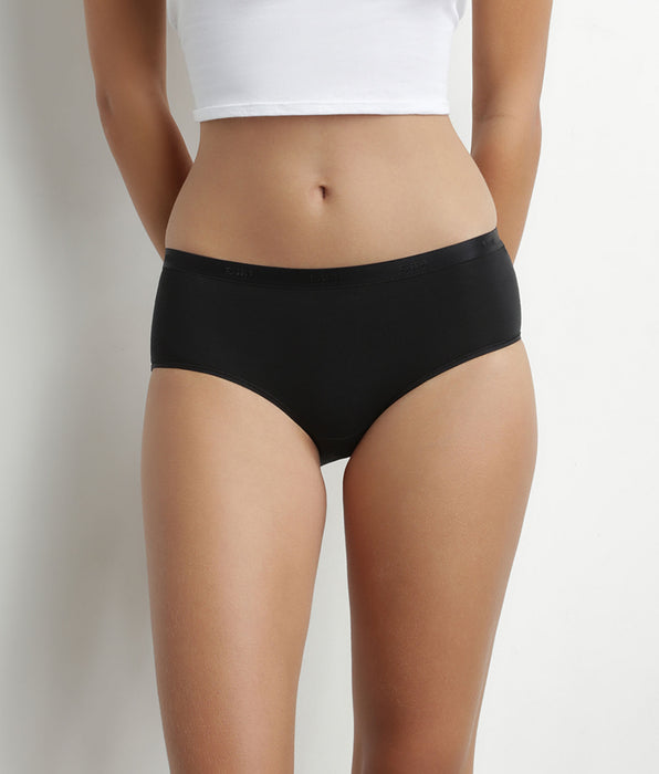 DIM Pack de 5 culottes de algodón para mujer Negro Nude Blanco Les Pockets Ecodim