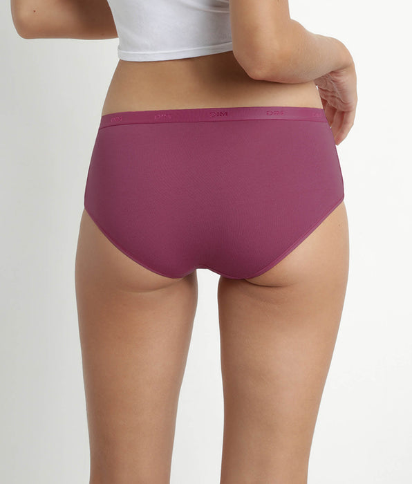 DIM Pack de 3 culottes para mujer de algodón elástico Rojo Verde Les Pockets Ecodim