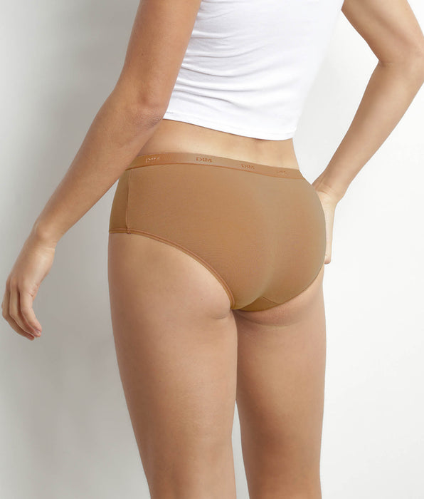 DIM Pack de 3 culottes para mujer Speculos Naranja de algodón elástico Les Pockets Ecodim