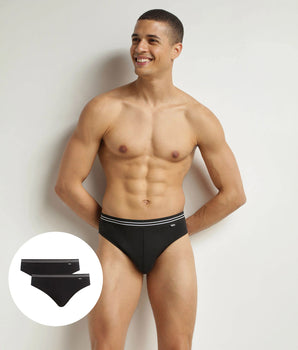 Pack de 4 slips de hombre de algodón elástico negro EcoDim