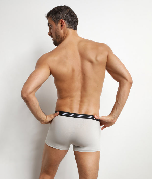 DIM Pack de 2 bóxers de algodón elástico para hombre Negro Gris EcoDim