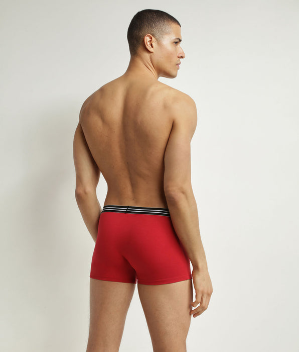 DIM Pack de 2 bóxers de hombre de algodón elástico rojo y negro EcoDim