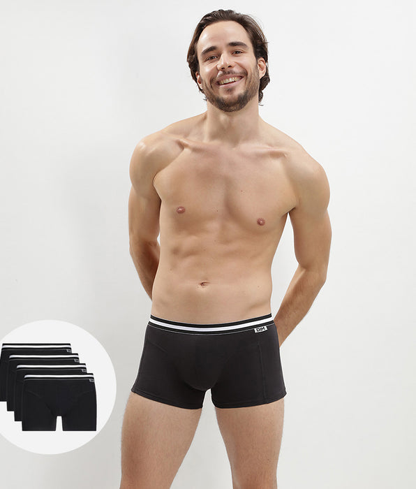 DIM Pack de 4 bóxers negros de algodón ECODIM