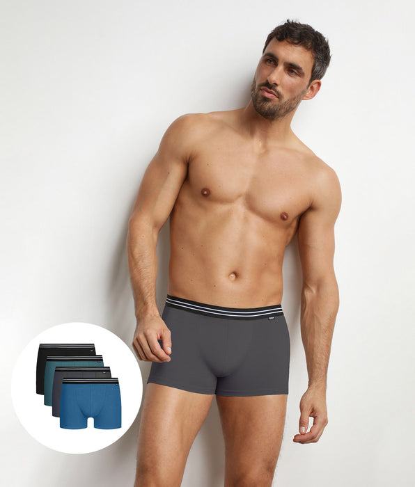 DIM Pack de 4 bóxers para hombre de algodón elástico Rivière EcoDim