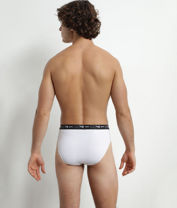DIM Pack de 2 calzoncillos de hombre de algodón elástico con cintura en contraste gris blanco