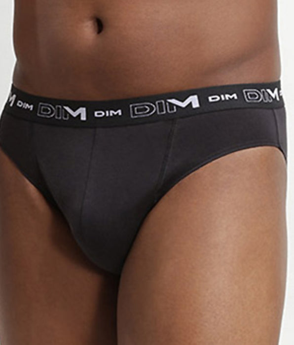 DIM Pack de 3 slips negros para hombre de algodón elástico