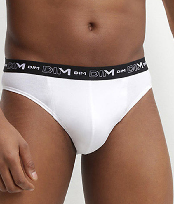 DIM Pack de 3 slips negro, gris y blanco para hombre de algodón elástico
