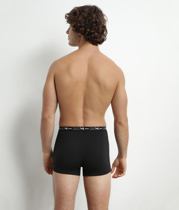 DIM Pack de 2 Boxers de hombre Negro Blanco Contraste Cintura Dim Algodón Stretch