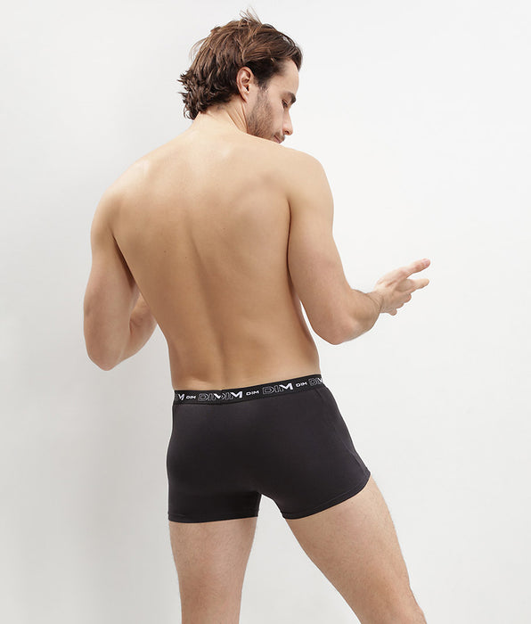 DIM Pack de 2 bóxers negros de algodón elástico para hombre
