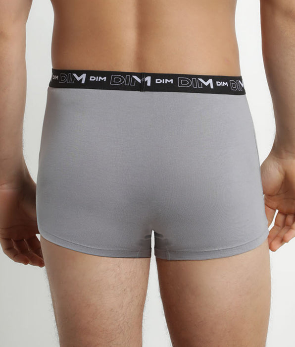 DIM Pack de 2 Boxers Hombre Blanco Gris Contraste Cintura Dim Algodón Stretch
