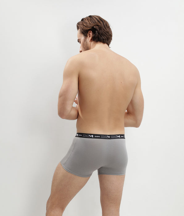 DIM Pack de 3 bóxers negro, gris y blanco de algodón elástico hombre