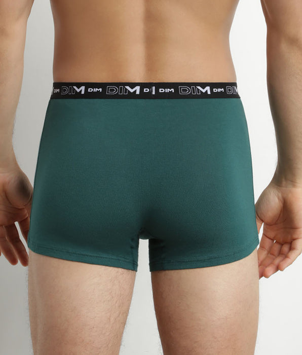 DIM Pack de 3 Boxers de algodón para hombre Verde Azul Dim Algodón Stretch