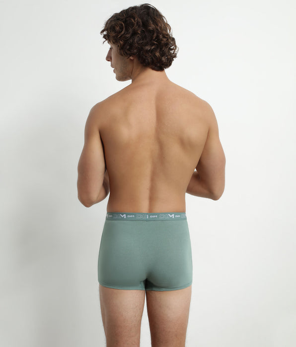 DIM Pack de 3 calzoncillos bóxer de algodón para hombre Negro Verde Dim Algodón Stretch