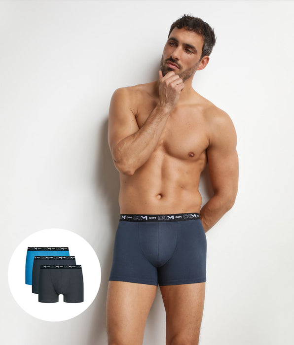 DIM Pack de 3 bóxers para hombre Atlantique Dim Coton Stretch