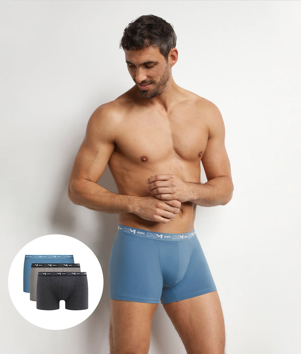 DIM Pack de 3 bóxers para hombre City Chiné Dim Coton Stretch