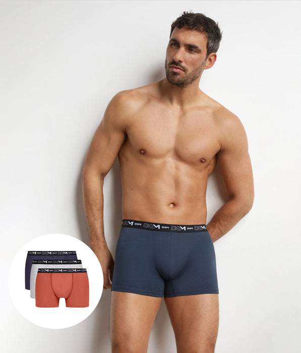 DIM Pack de 3 bóxers para hombre Hexagone Dim Coton Stretch