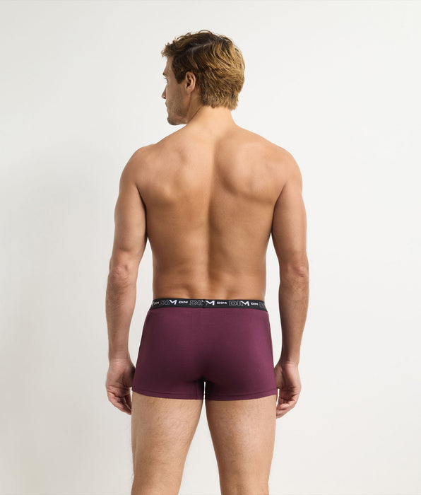 DIM Lote de 3 bóxers de hombre higo, verde oscuro y crudo Algodón Stretch