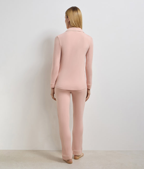 DIM Pantalón recto de viscosa elástica rosa Soft Blush