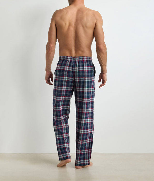 DIM Pantalón largo de hombre tartán azul Dim Flannel