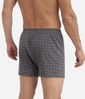 Caleçon homme Anthracite à carreaux Dim Coton