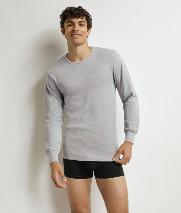DIM Camiseta de hombre Dim Thermal de algodón gris jaspeado