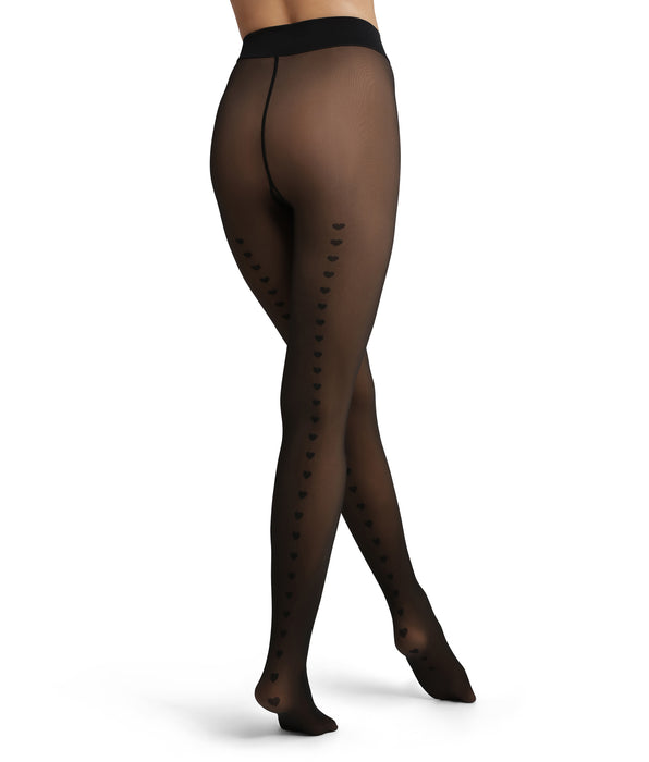 DIM Pantis negras con corazones Thermo
