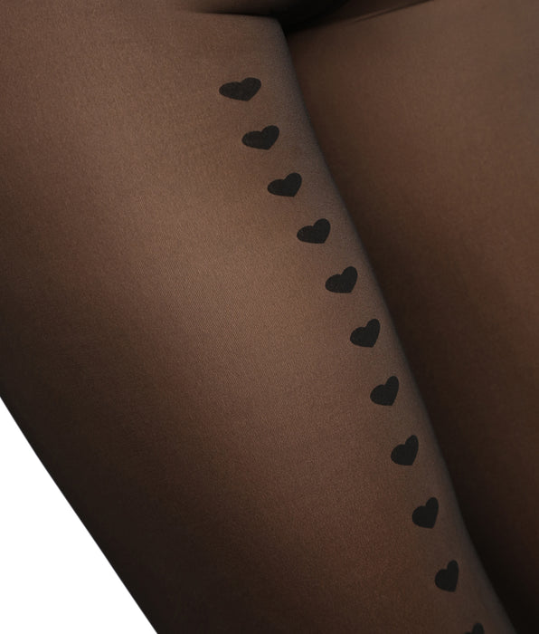 DIM Pantis negras con corazones Thermo
