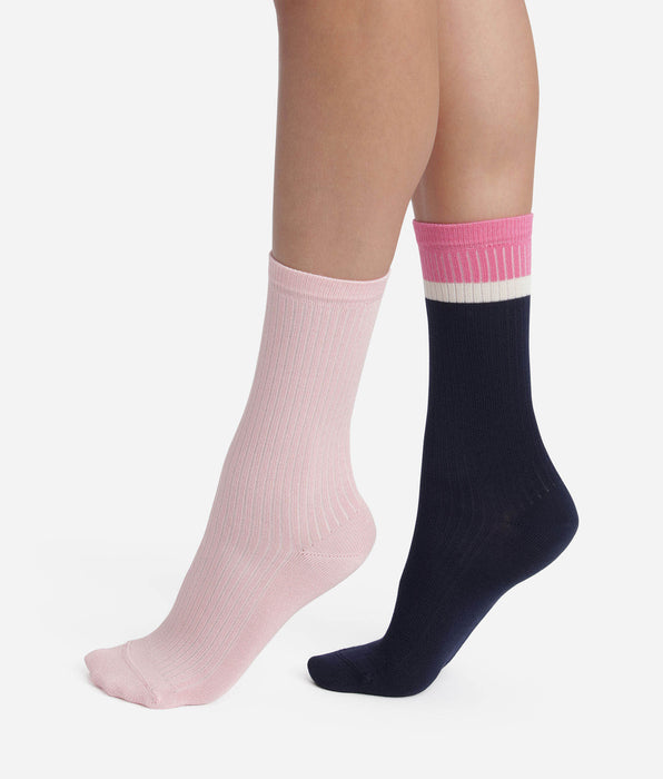 DIM Pack de 2 pares de calcetines de algodón Marine Rose Dim Modal