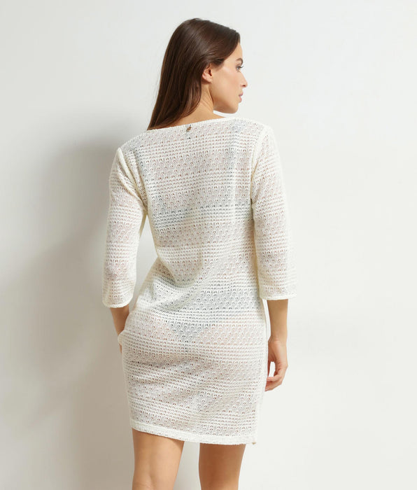 DIM Vestido de playa de mujer en punto Écru Dim