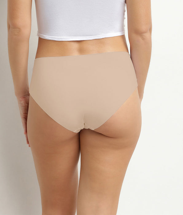 DIM Braguitas de cintura alta invisibles para mujer en microfibra Nude Dim