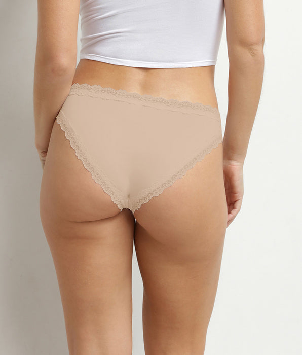 DIM Braguitas invisibles de mujer en microfibra y encaje Nude Dim