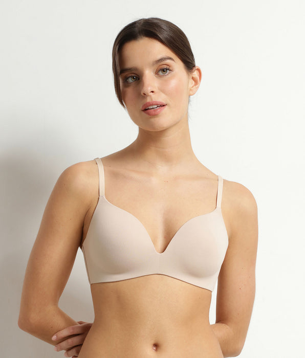 DIM Sujetador acolchado sin aros de microfibra Nude Dim Invisible