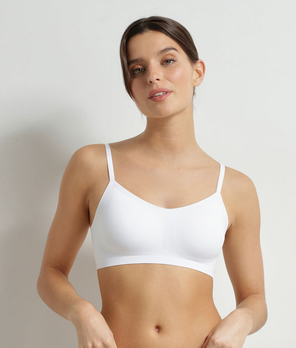 DIM Sujetador bralette de microfibra blanco Dim Invisible