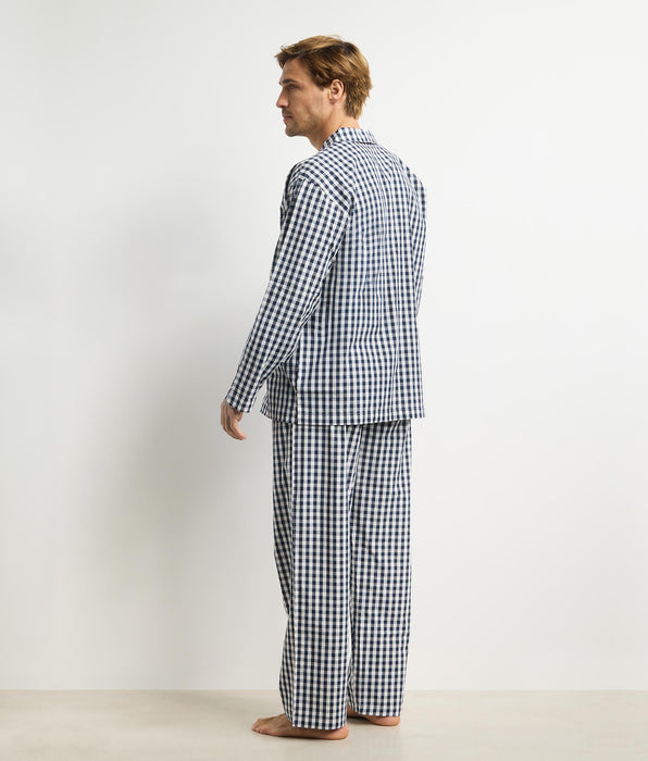 DIM Conjunto de pijama de hombre con pantalón vichy azul Dim Woven