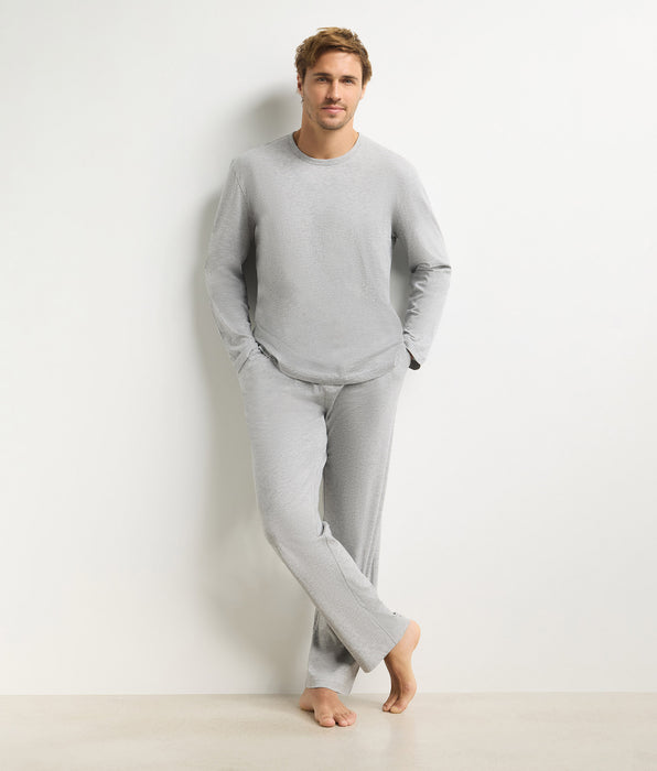 DIM Conjunto de pijama con pantalón para hombre gris jaspeado Dim Jersey