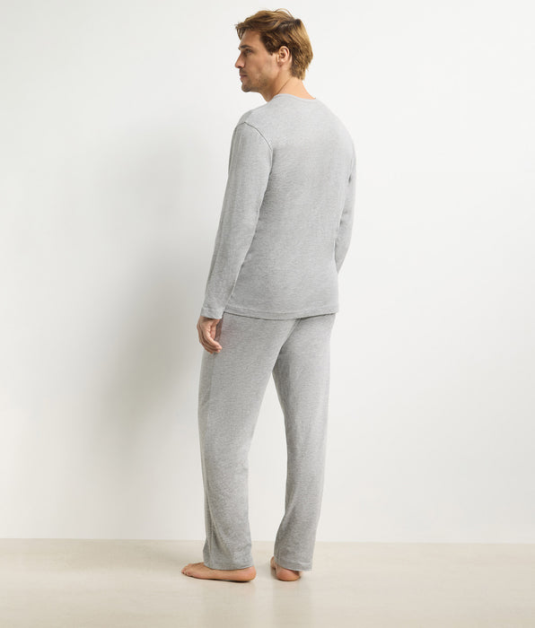 DIM Conjunto de pijama con pantalón para hombre gris jaspeado Dim Jersey