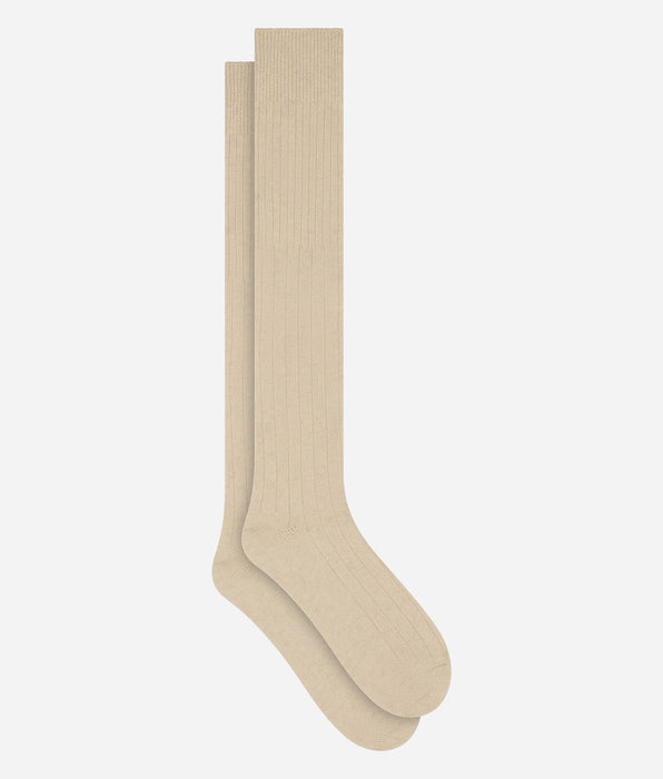 DIM Calcetines altos de mujer beige marfil