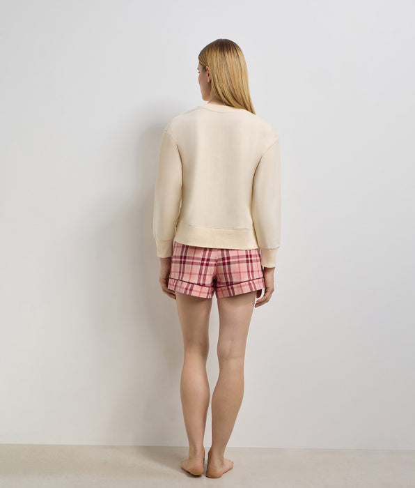 DIM Short de franela rojo rosa para mujer Cozy Christmas