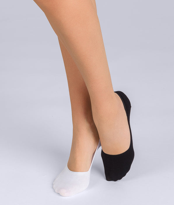 DIM Pack de 2 pankies de algodón negro y blanco para mujer Basic Coton